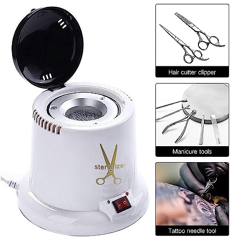 GoLashFun Nail Tool Sterilizer Machine,High Temperature Sterilizer Nail Tool Cleaning Pot for Nail Art Salon,Hair Cutting Scissors Cleaning Equipment (White with Glass Bead) - Image 3