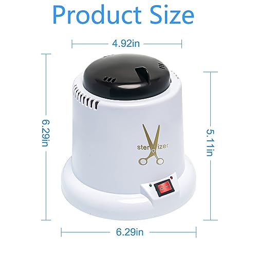 GoLashFun Nail Tool Sterilizer Machine,High Temperature Sterilizer Nail Tool Cleaning Pot for Nail Art Salon,Hair Cutting Scissors Cleaning Equipment (White with Glass Bead) - Image 4