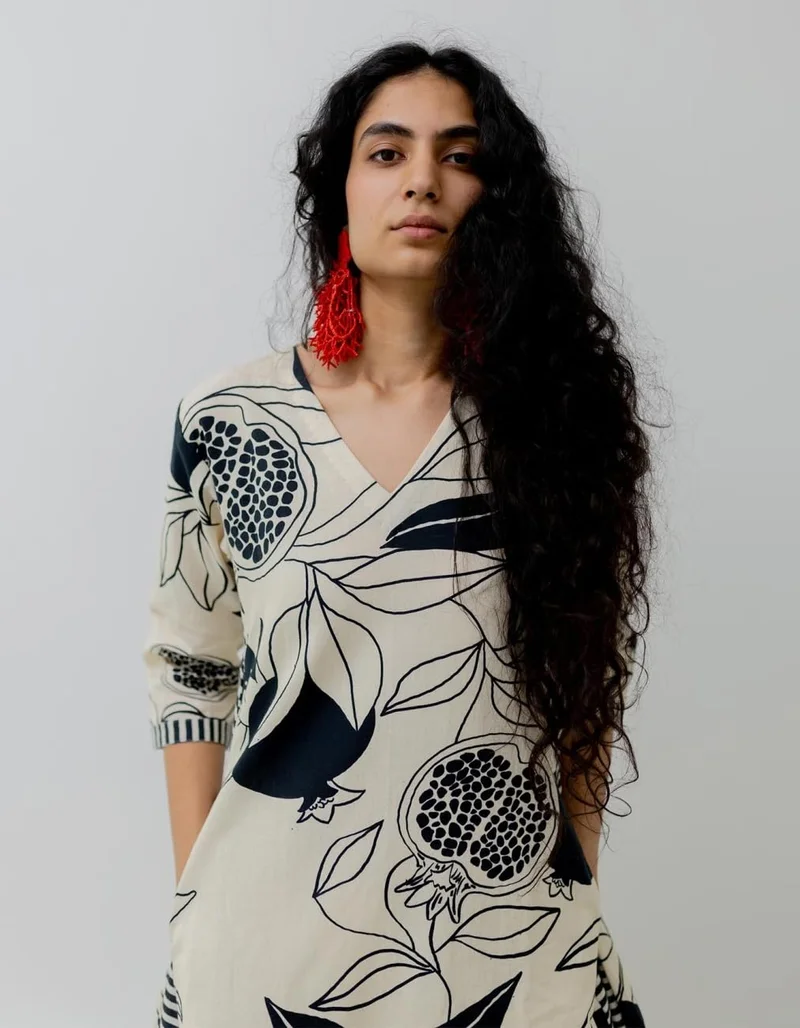 GoSriKi  GoSriKi Women's Rayon Blend Straight Printed Kurta with Pant (ANAAR-BEIGE-GS_L_Beige_Large) for Women | Best Price UAE