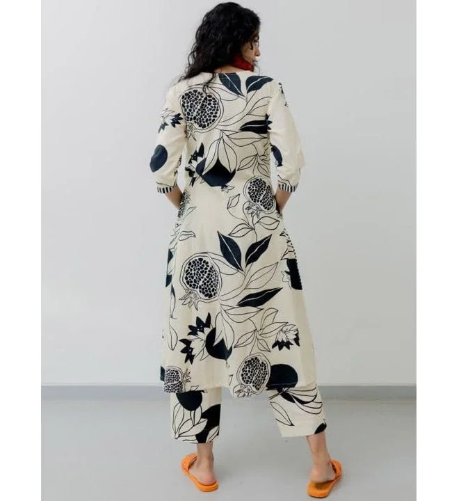 GoSriKi  GoSriKi Women's Rayon Blend Straight Printed Kurta with Pant (ANAAR-BEIGE-GS_L_Beige_Large) for Women | Best Price UAE