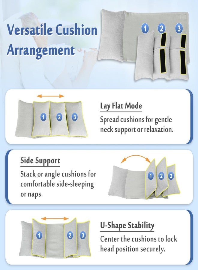 Mybow Head Stabilizer, Head Support Pillow for Elderly - Back Sleeping Aid for Post Surgery Recovery, Recliner & Wheelchair Headrest Cushion, Adjustable Neck Cradle (Grey) - Image 4