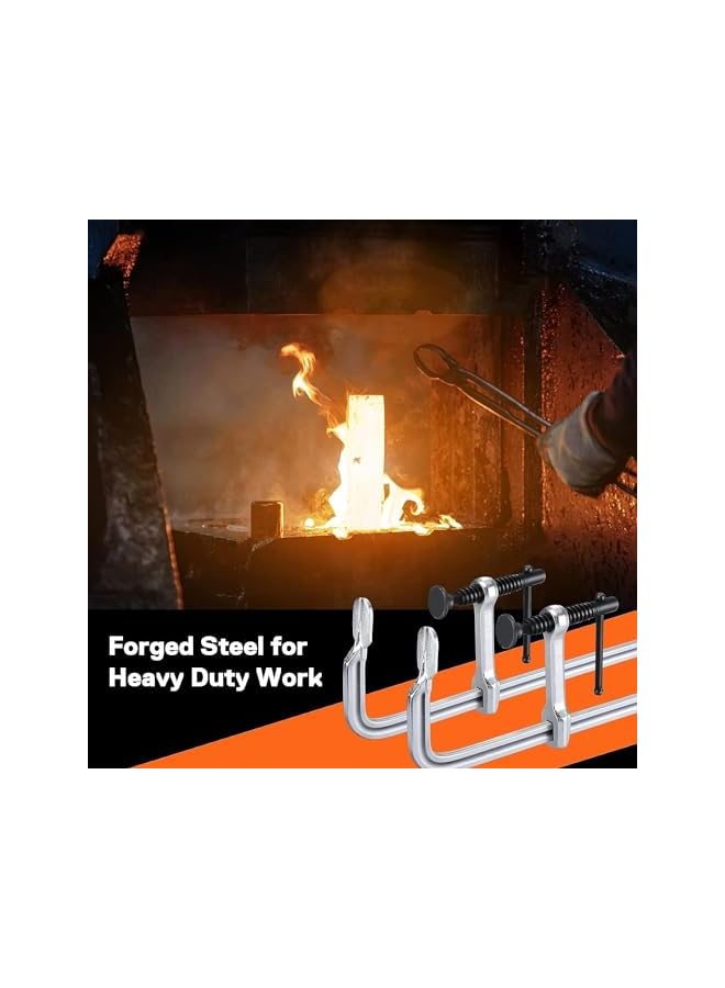 promass 2 Pcs,12-Inch Light-duty Drop Forged Steel Bar Clamps for Woodworking and Welding, 2 Pack - Image 3