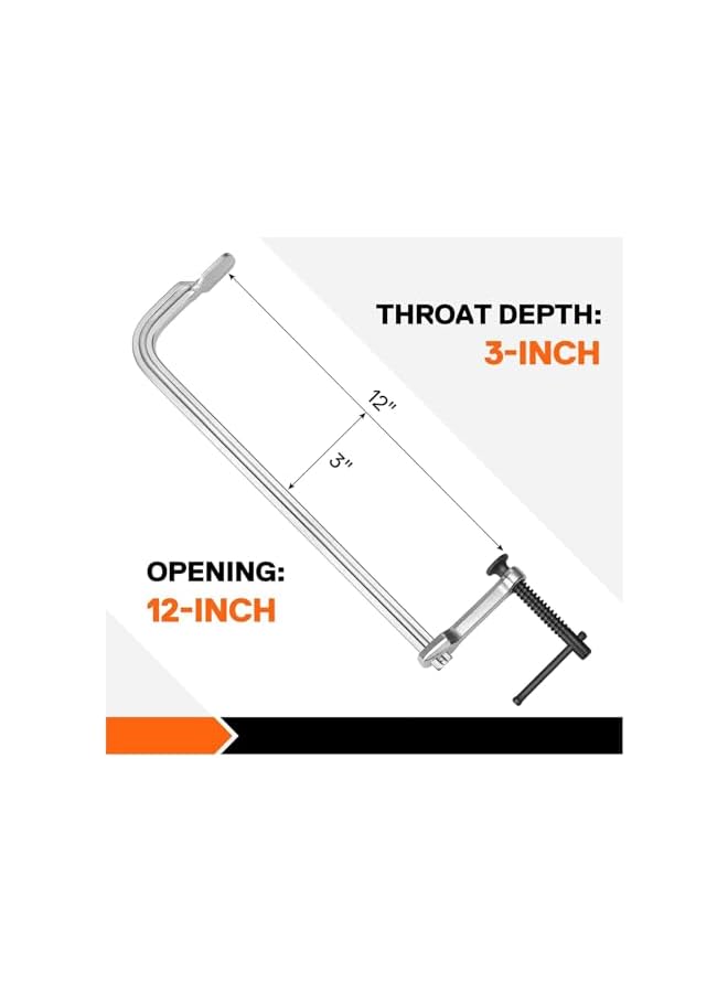 promass 2 Pcs,12-Inch Light-duty Drop Forged Steel Bar Clamps for Woodworking and Welding, 2 Pack - Image 2