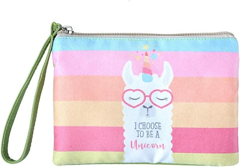 Rantanto Small Cute Cash Coin Purse, Canvas Change Purse, Kawaii Coin Pouch With Handle Christmas Gift For Women Teenager Girls (BG0019-1 Rainbow Llama) - Image 1