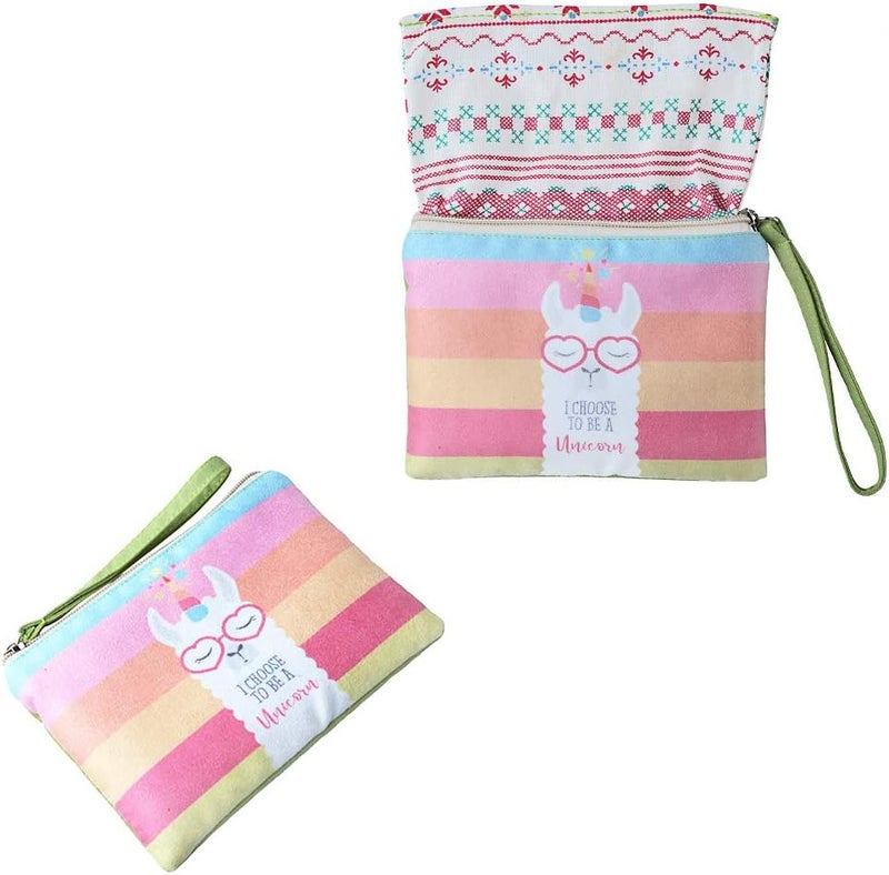 Rantanto Small Cute Cash Coin Purse, Canvas Change Purse, Kawaii Coin Pouch With Handle Christmas Gift For Women Teenager Girls (BG0019-1 Rainbow Llama) - Image 5