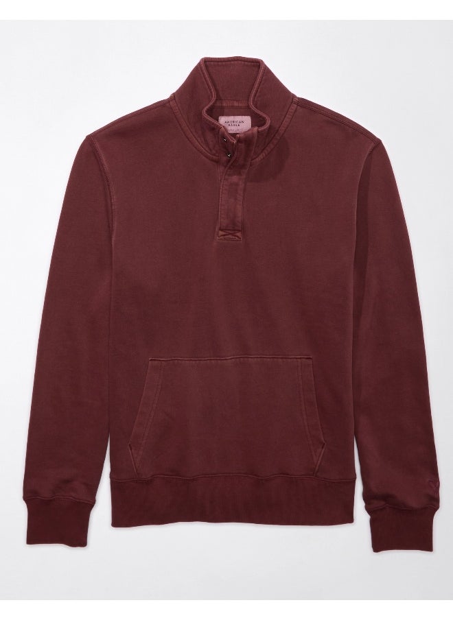 American Eagle Quarter-Snap Mockneck Pullover Sweatshirt  - Image 2