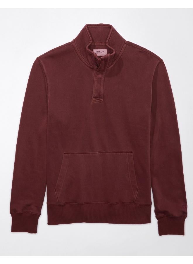 American Eagle Quarter-Snap Mockneck Pullover Sweatshirt  - Image 3