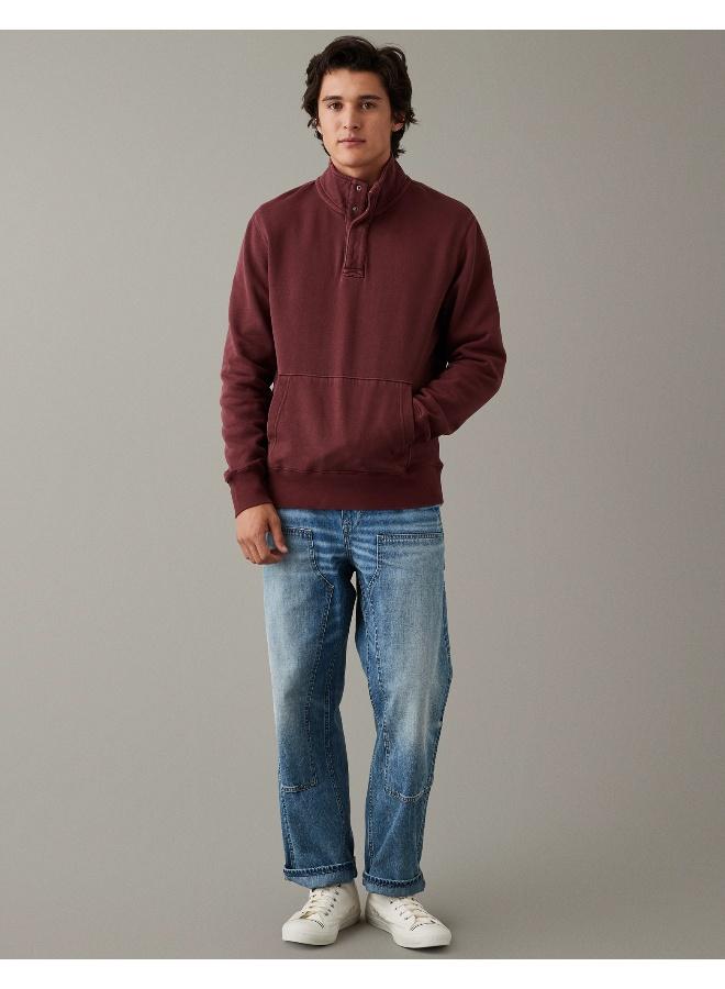 American Eagle Quarter-Snap Mockneck Pullover Sweatshirt  - Image 5