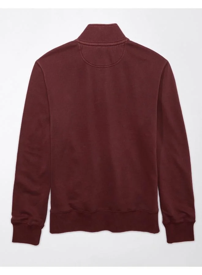 American Eagle Quarter-Snap Mockneck Pullover Sweatshirt
