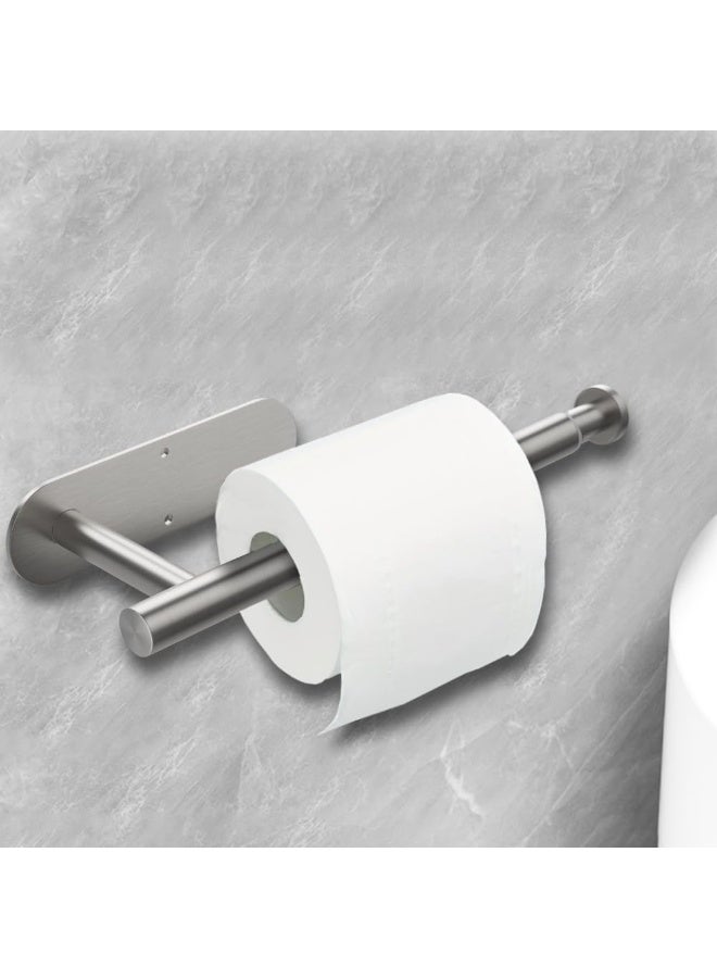 DGYB Brushed Nickel Self Adhesive Toilet Paper Holder Wall Mount 1 Pcs SUS304 Stainless Toilet Roll Holder Adjustable 9in ~15in Hanging Paper Towel Holder for Bathroom Kitchen Under Cabinet Fridge - Image 4