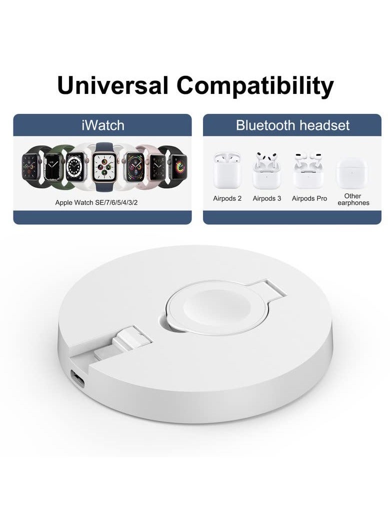 Excefore Wireless Charger, 2023 New for Apple Watch Charger 2 in 1 Wireless Charging Station Magntic Charging Stand  Durable TPU Design Compatible for iWatch Series - Image 4