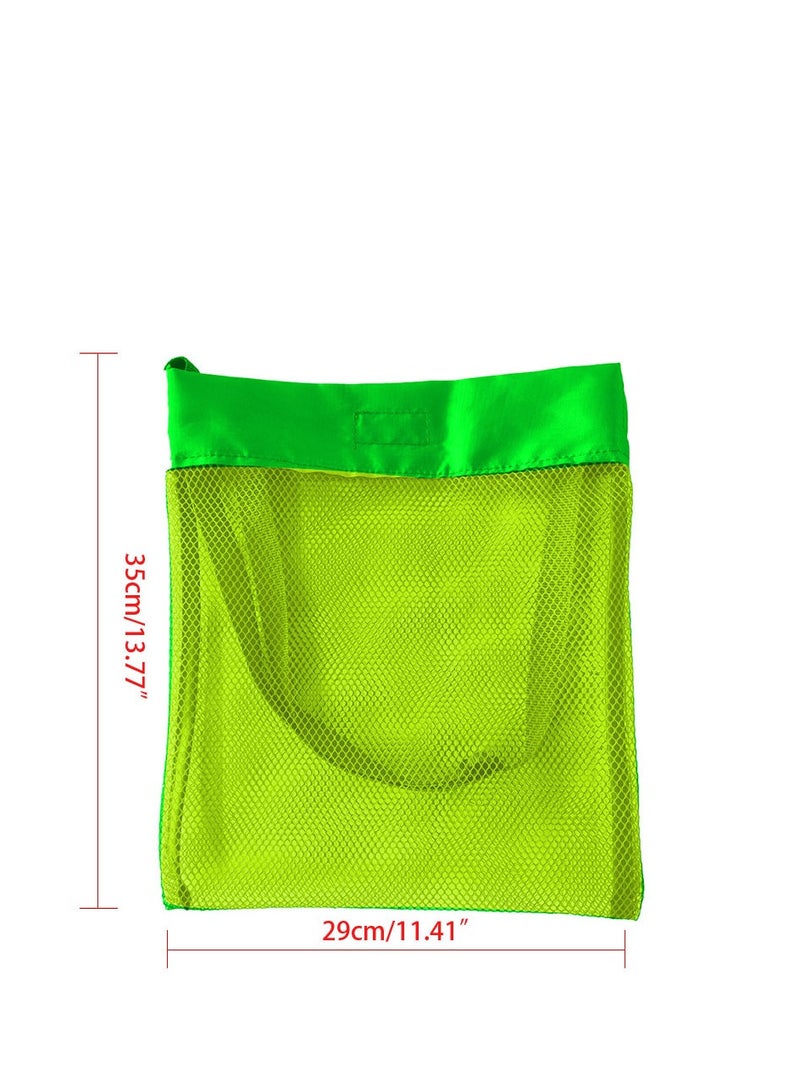 Loquat 1pc Medium Kids Sand Digging Shell Bag Beach Toy Storage Mesh Tote Backpack ,Green