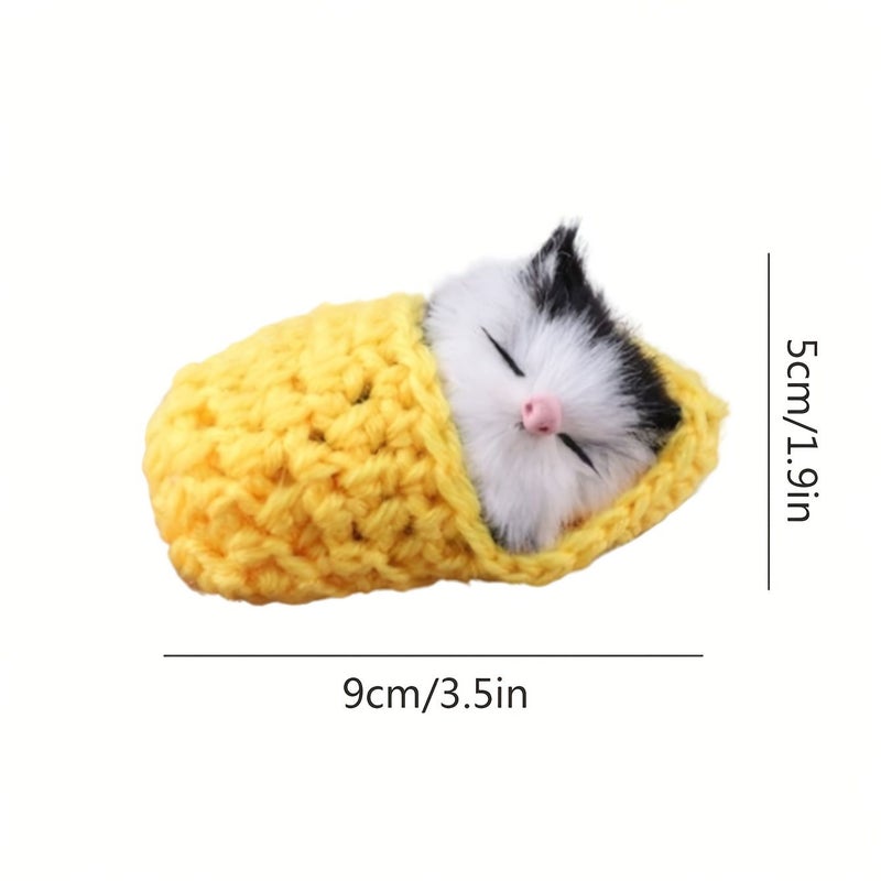Rose Red Plush Cat Figurine Stuffed Animal Slipper Decorative Kitten Toy - Image 2