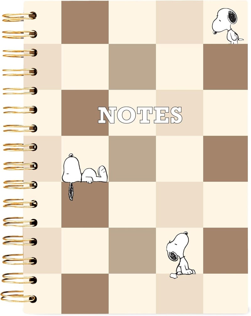 Graphique Snoopy Hardbound Spiral Journal, 160 Ruled Pages Hard Cover Notebook, Diary, Lists, Record Month and Date, Premium Paper, 6” x 8” - Image 1