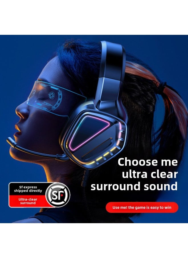 Generic - RTAKO Gaming Headset Overhead Wired Bass Noise Reduction For Desktop Notebook E-sports King Chicken Eating Headphones-Color:Dark Night Black Frosted Dual 3.5 Interface-mobile Phone/tablet/desktop/notebook Universal - Image 1