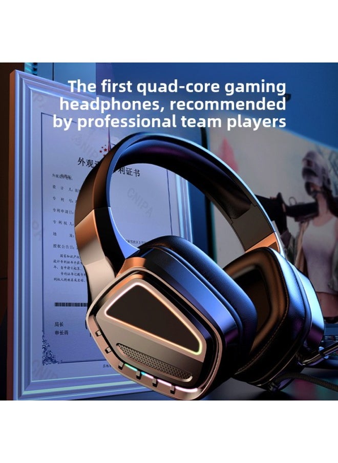 Generic - RTAKO Gaming Headset Overhead Wired Bass Noise Reduction For Desktop Notebook E-sports King Chicken Eating Headphones-Color:Dark Night Black Frosted Dual 3.5 Interface-mobile Phone/tablet/desktop/notebook Universal - Image 1