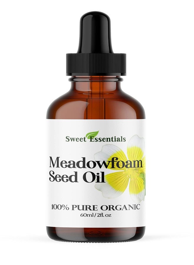 Sweet Essentials Premium Organic Meadowfoam Seed Oil, Imported From Canada, 2oz Glass Bottle, 100% Pure, Cold Pressed - For Hair, Skin and Nails | Perfect Carrier Oil | Also Excellent For Mature Skin - Image 1
