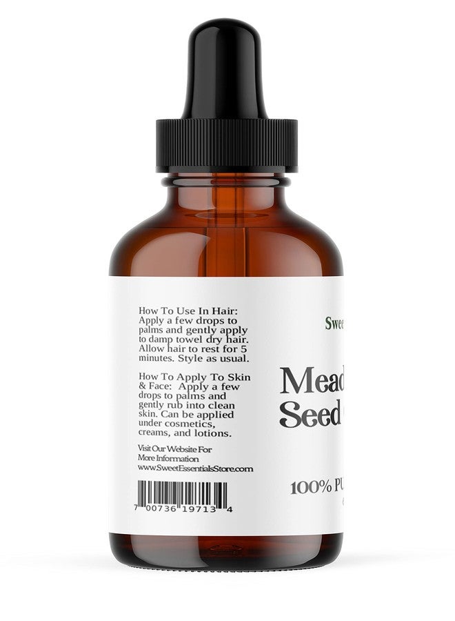 Sweet Essentials Premium Organic Meadowfoam Seed Oil, Imported From Canada, 2oz Glass Bottle, 100% Pure, Cold Pressed - For Hair, Skin and Nails | Perfect Carrier Oil | Also Excellent For Mature Skin - Image 4
