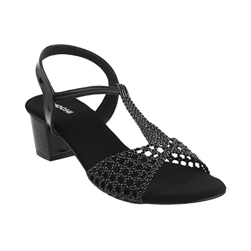 Mochi Women Black Block Heel Sandal UK/3 EU/36 (40-7) - Image 2