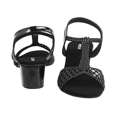 Mochi Women Black Block Heel Sandal UK/3 EU/36 (40-7) - Image 5