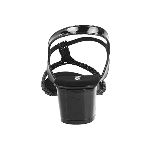 Mochi Women Black Block Heel Sandal UK/3 EU/36 (40-7) - Image 4