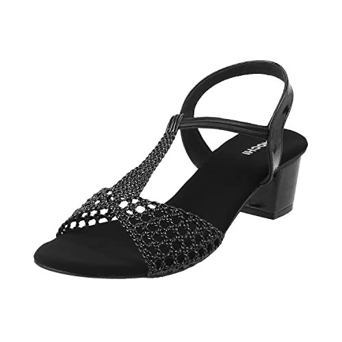 Mochi Women Black Block Heel Sandal UK/3 EU/36 (40-7) - Image 1