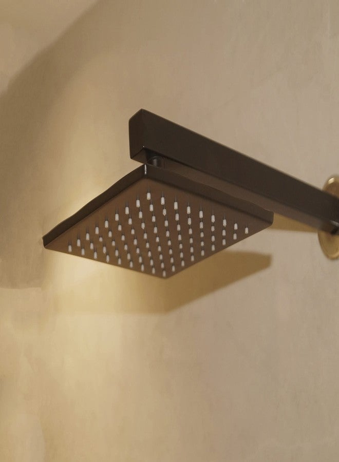 Pacify™ Size 8x8 SS Matte Black Coloured Overhead Rain Shower (With 18" Arm and Matte Black Flange) - Image 2