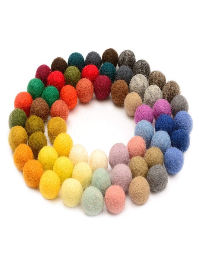 Glaciart One Felt Pom Pom, Wool Balls (60 Pieces) 1.5 cm - 0.6 Inch, Handmade Felted 30 Color (Red, Pink, Blue, Orange, Yellow, Gray, Black, Pastel and More) Bulk Small Puff for Felting and Garland - Image 1