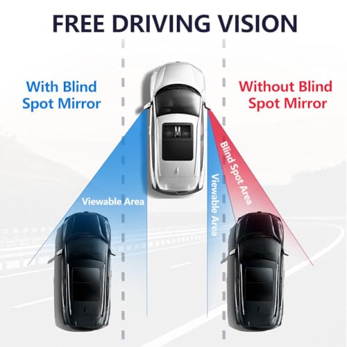 AmFor Blind Spot Mirror, Amfor HD Glass Convex Lens Frameless Adjustable Blind Spot Mirror for All Universal Vehicles Car Stick-on Design (2 PCS) (Rectangle) - Image 2