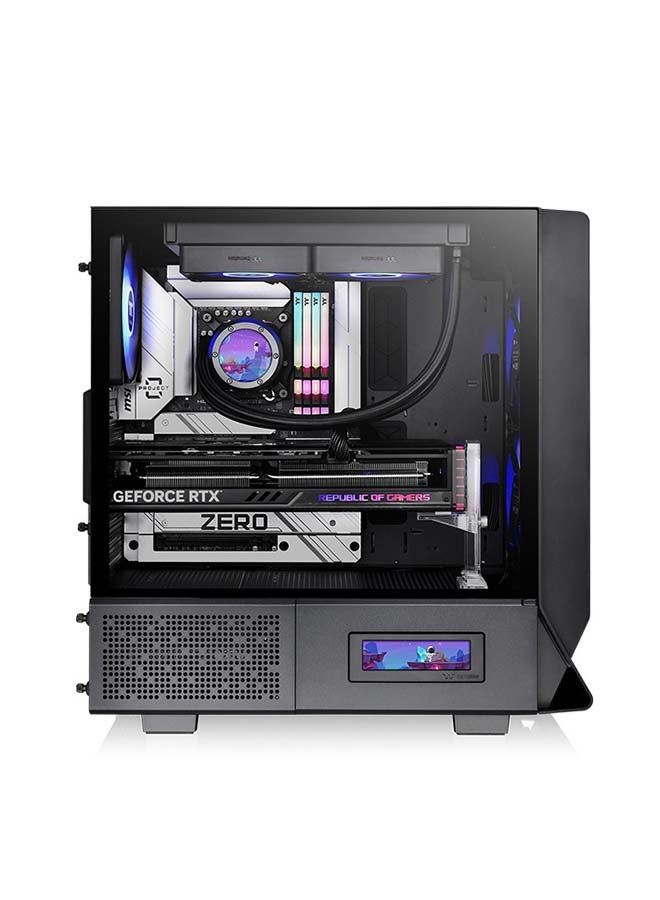 Thermaltake Ceres 330 TG ARGB Mid Tower Chassis, 2x Pre-Installed CT140 aRGB Fans & 1x CT140 Fan, 4mm Tempered Glass Panel, Up to 360mm Radiator & 7 Fans, Removable Filters, Black | CA-1Y2-00M1WN-01 Black - Image 3