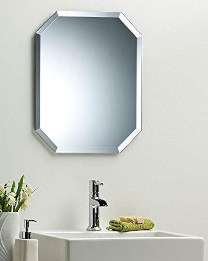FRAMELESS WALL MIRROR GLASS_SILVER_18 X 24 INCH OCTAGONAL UNFRAMED