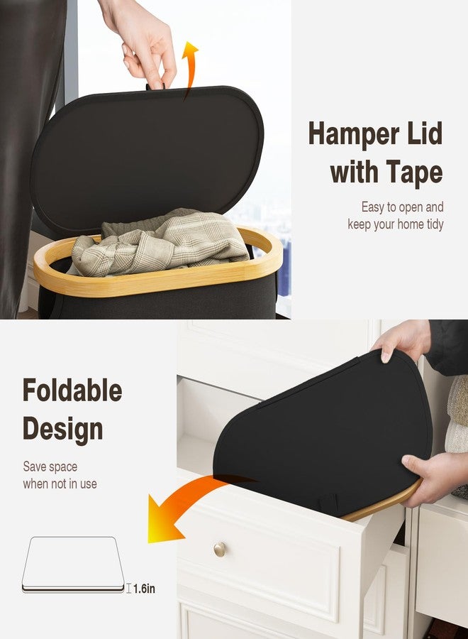 Bathola Slim Laundry Hamper with Lid 60L, Dirty clothes Hamper for Laundry Basket Collapsible, Thin Laundry Hamper with Removable Bag, Narrow Laundry Hamper for Small Space - Image 4