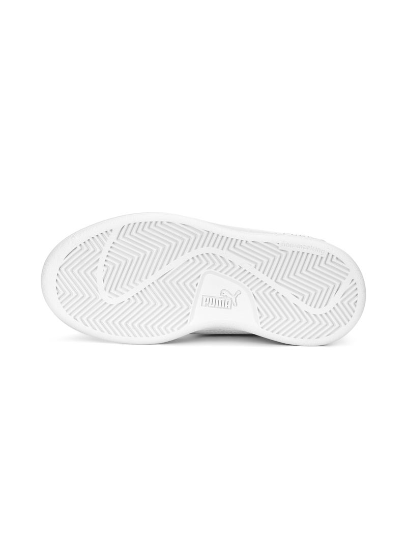 PUMA Smash 3.0 Kids Unisex White Leather V Sneakers  - Image 4
