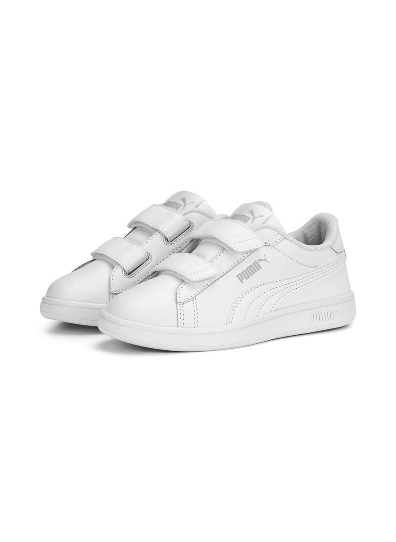 PUMA Smash 3.0 Kids Unisex White Leather V Sneakers  - Image 2