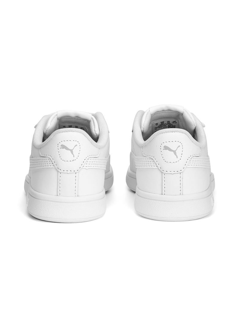 PUMA Smash 3.0 Kids Unisex White Leather V Sneakers  - Image 3