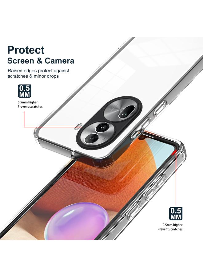 اس-توب جراب لهاتف OPPO Reno11 Pro Global 3 في 1 جراب هاتف شفاف من مادة TPU بلون إطار الكمبيوتر الشخصي - Image 5