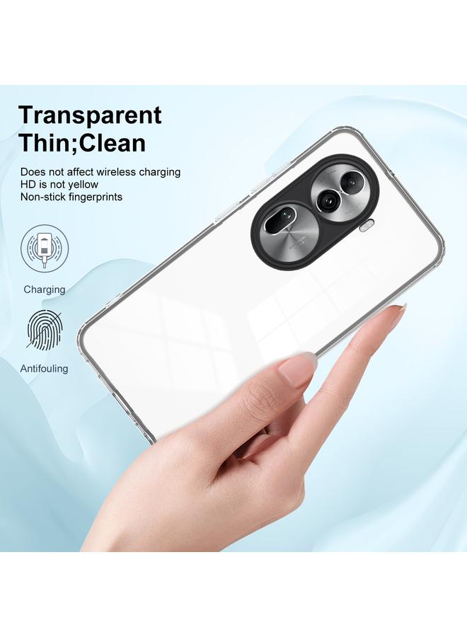 اس-توب جراب لهاتف OPPO Reno11 Pro Global 3 في 1 جراب هاتف شفاف من مادة TPU بلون إطار الكمبيوتر الشخصي - Image 4
