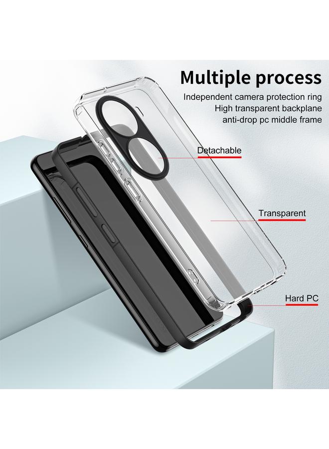 اس-توب جراب لهاتف OPPO Reno11 Pro Global 3 في 1 جراب هاتف شفاف من مادة TPU بلون إطار الكمبيوتر الشخصي - Image 3