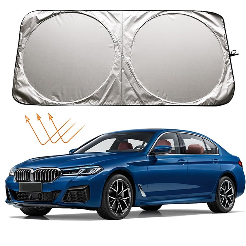 XHRING Windshield Sun Shade Sunshade for BMW 3 5 Series 328i 330i 528i 535i 530i 525i 530e 540i 550i 3 Series 335i 320i 325i 330e F30 F31 M3 E60 E61 Accessories Car Front Window Sun Shield 2025 New