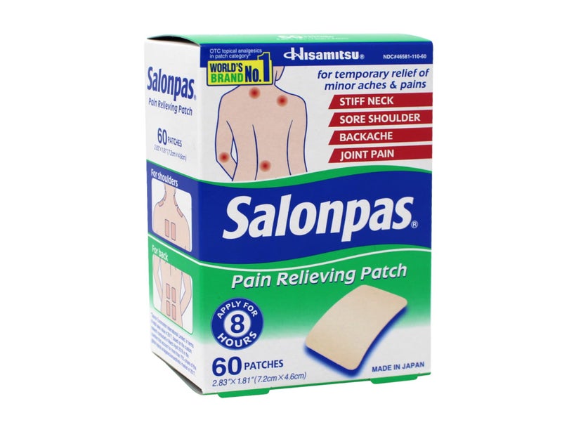 Salonpas Pain Relieving Patches 2.83" x 1.81" 60 Count, Pack 3 - Image 3