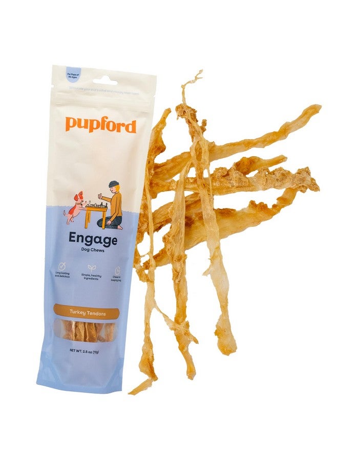 Pupford Turkey Tendon Dog Reward, High-Protein Chews for Healthy Teeth & Joints, Grain-Free, Made in The USA, Perfect for Training & Rewards, 100% Real Turkey, Delicious Chew, Pack of 10 - Image 1