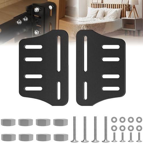 ruiru bro 2 PCS Bed Frame Adapter for HeadboardQueen Bed Modification Plate Bed Frame Brackets AdapterConnectorHeavy Duty Headboard Adapter Kit to Connect Headboard Footboard Black - Image 1