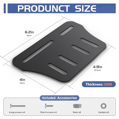 ruiru bro 2 PCS Bed Frame Adapter for HeadboardQueen Bed Modification Plate Bed Frame Brackets AdapterConnectorHeavy Duty Headboard Adapter Kit to Connect Headboard Footboard Black - Image 3