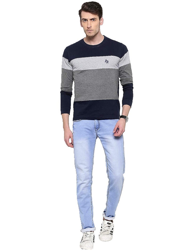 ADRO Men's Stylish Cotton Full Sleeve T-Shirt (FR3-M-4ST-NB_Navy_3XL) - Image 5