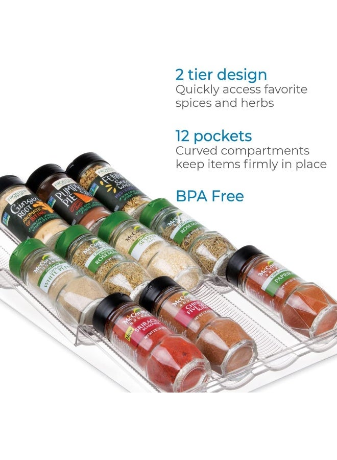 InterDesign iDesign Linus Spice Rack, Drawer Organizer for Kitchen Storage - Clear  - Image 4