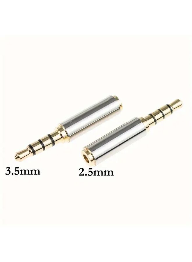 2pcs 3.5mm Male To 2 5mm Female TRRS Audio Adapter Heavy Duty Zinc Alloy Connector - Image 3