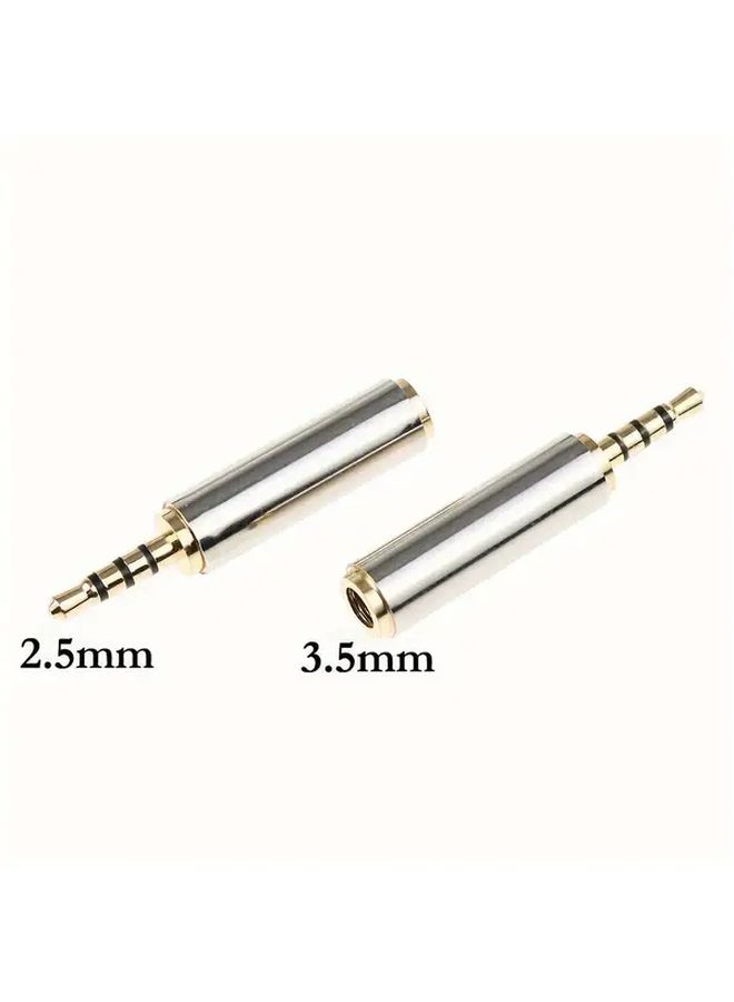 2pcs 3.5mm Male To 2 5mm Female TRRS Audio Adapter Heavy Duty Zinc Alloy Connector - Image 4