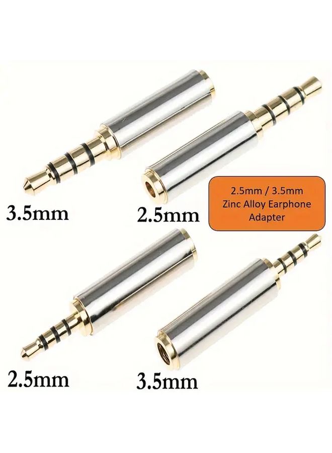 2pcs 3.5mm Male To 2 5mm Female TRRS Audio Adapter Heavy Duty Zinc Alloy Connector - Image 1