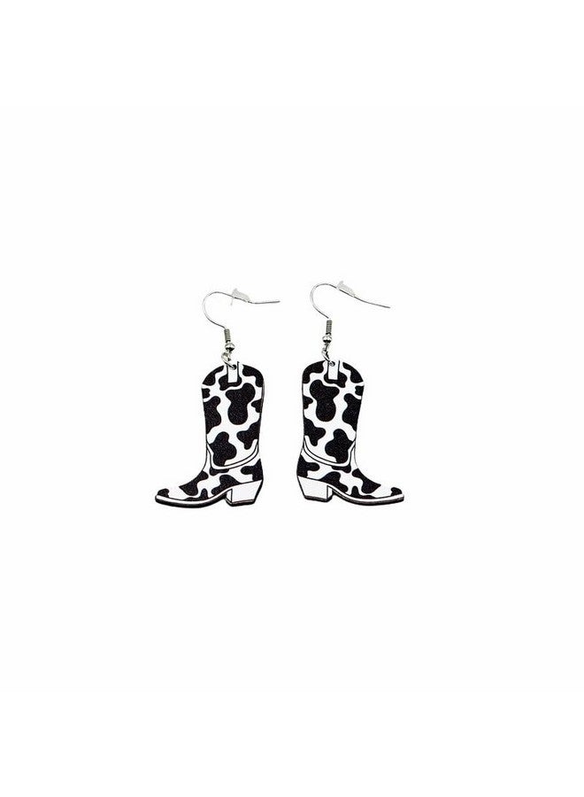 Pingyongchang Cowboy Boots Earrings For Women Cow Print Cowboy Hat Earrings Funny Cow Shaped Lightweight Western Dangle Earring For Women Halloween Costume Accessories Jewelry Gifts-A - Image 4
