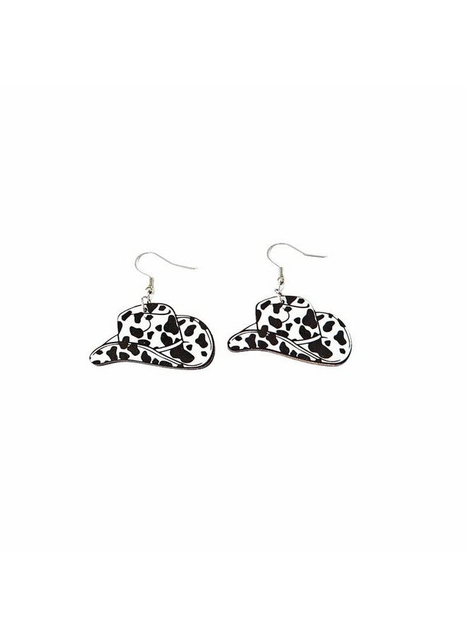 Pingyongchang Cowboy Boots Earrings For Women Cow Print Cowboy Hat Earrings Funny Cow Shaped Lightweight Western Dangle Earring For Women Halloween Costume Accessories Jewelry Gifts-A - Image 2